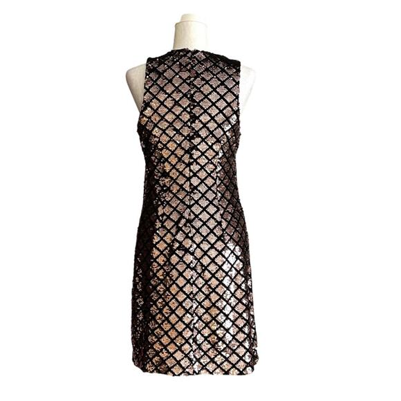 JB by Julie Brown Dress Gold Sequins Diamond Pattern Sleeveless Party Small - Picture 5 of 12
